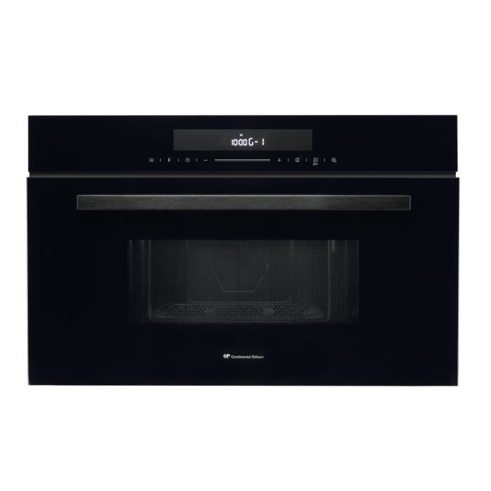 Four a micro-ondes encastrable - CONTINENTAL EDISON - 1450 W - 34 L -Combiné Gril - CEMO34CEB3 - 59,5 x 38,3 x 49,2 cm - Noir