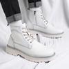 Men High Top Boots Thick Soled Solid Color Lace Up Bare Boots Comfortable Casual Men Boots Sizes 38-46