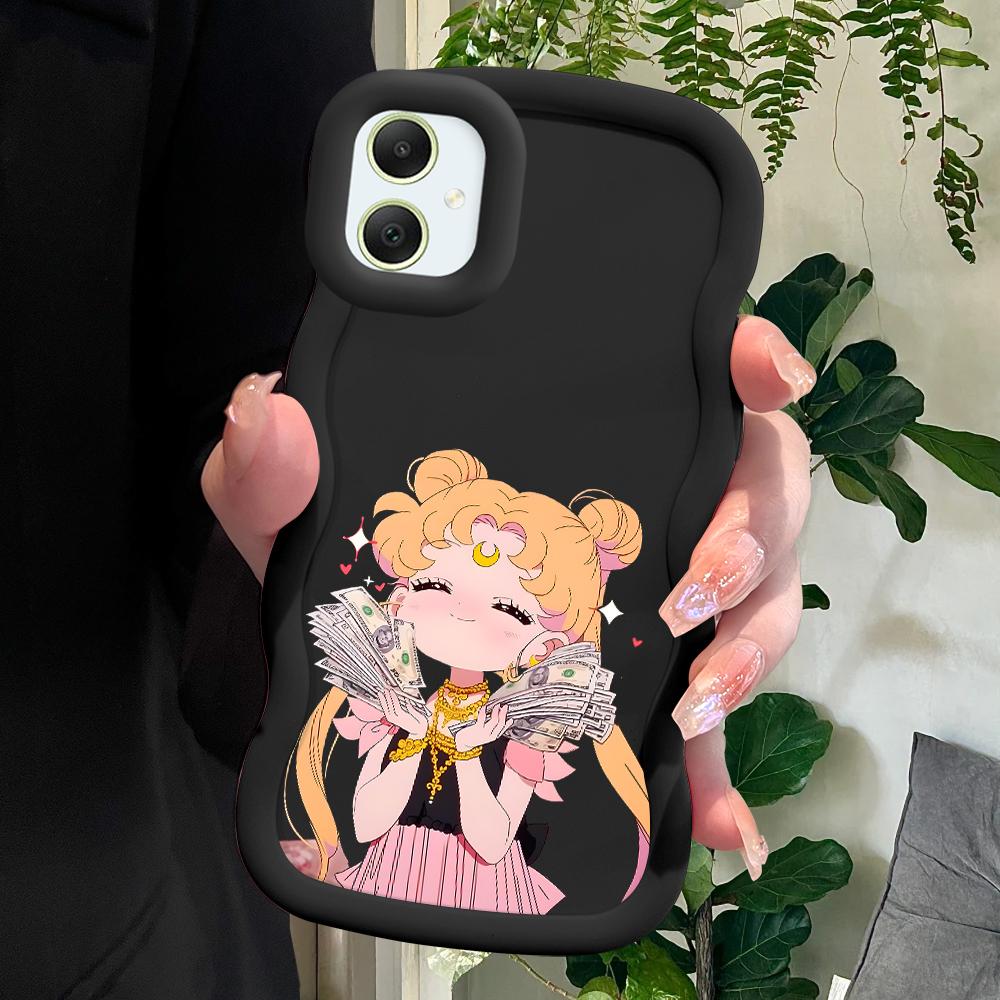 Cute Girl Soft Phone Cover for Samsung Galaxy A52 A73 A12 A11 S24 Ultra 5G S23 S22 S21 S20 FE Wave Edge Shockproof Protective Rubber Case