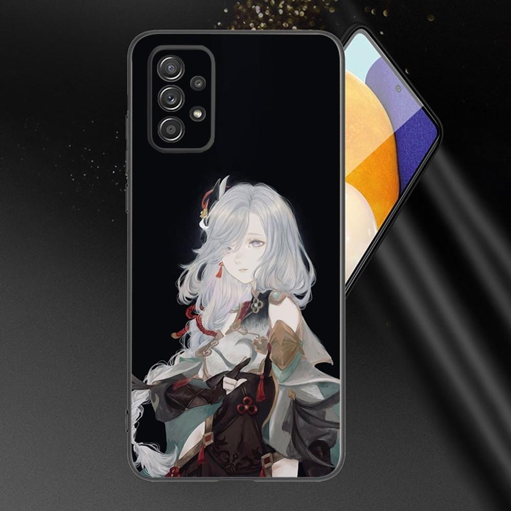 Genshin Impact Shenhe Phone Case For Samsung Galaxy A13,A21s,A22,A31,A32,A52,A53,A71,A80,A91 Soft Black Phone Cover