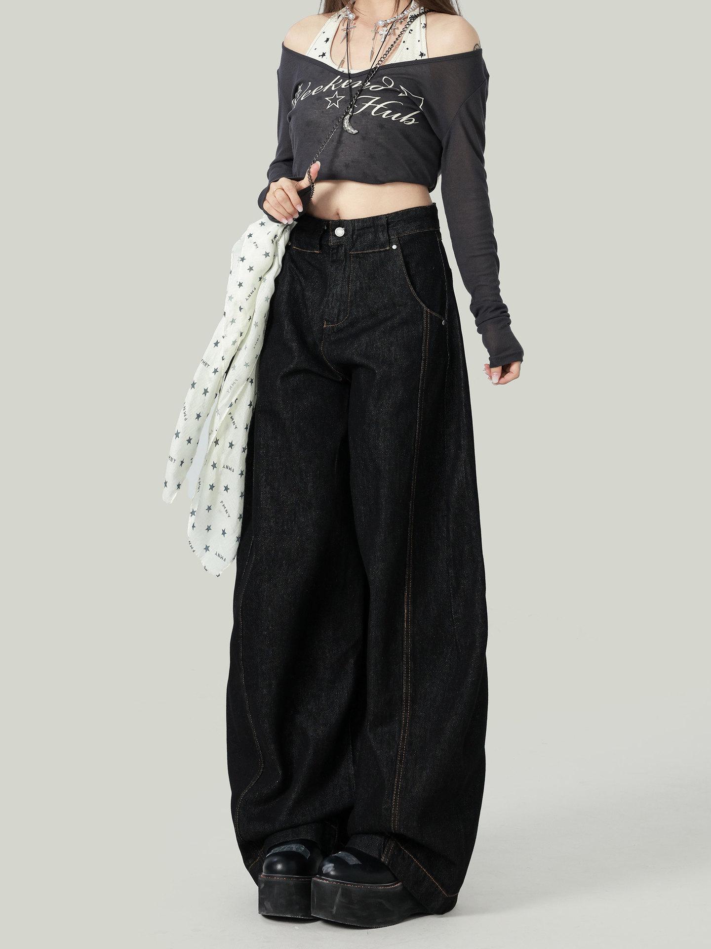 

Women s Retro High-Waisted Denim Banana Leg Jeans - 2026 Spring Collection L [106-117 lbs]