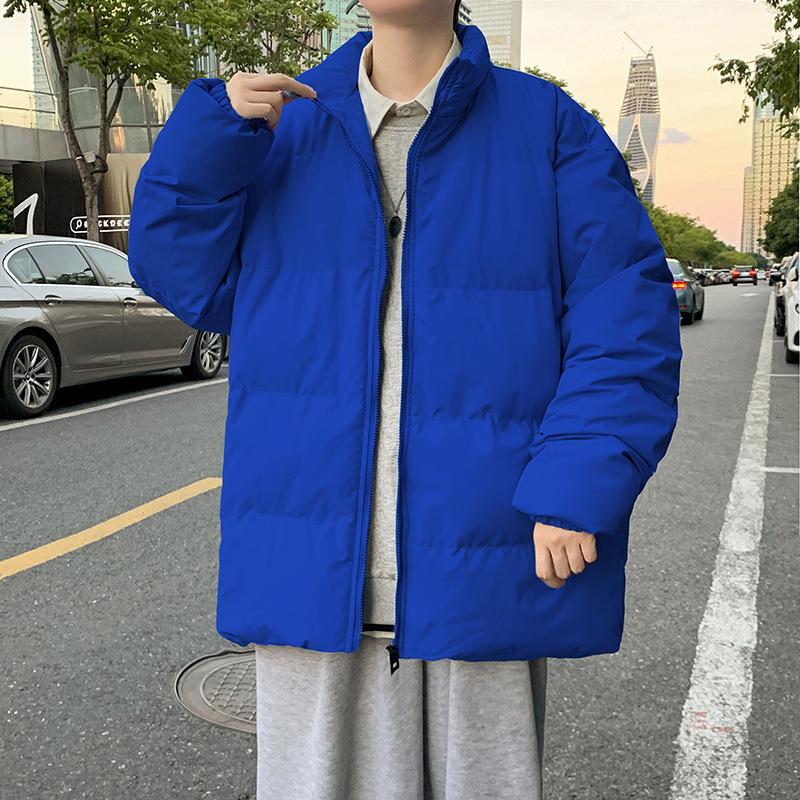Japanische wattierte Kleidung Herren einfarbig warm Brot Kleidung locker große Größe kurz Stehkragen Baumwollkleidung Jacke Winterkleidung