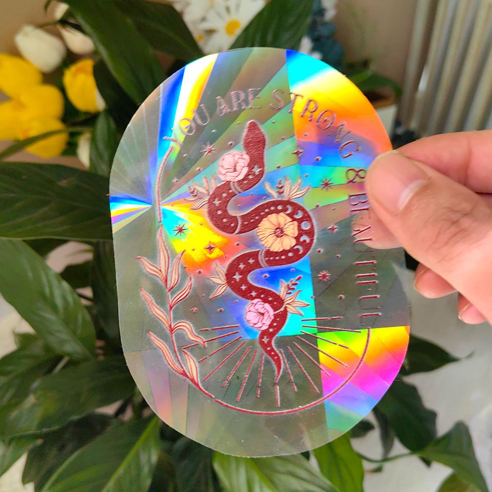 SC045-068 Window Decals for Bird Strikes Prismatic Sun Catcher PVC Rainbow Glass Stickers to Save Birds from Glass Collisions
