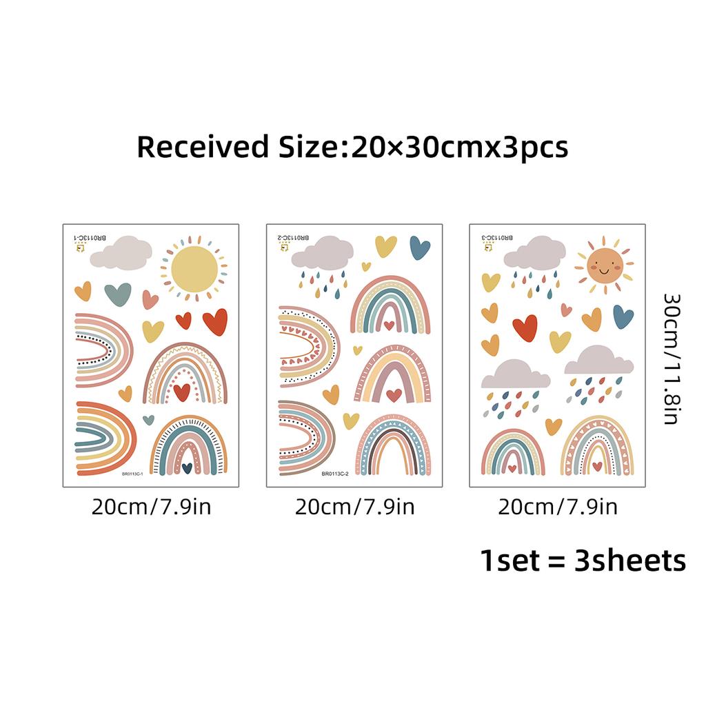 1Pc Cartoon Love Cloud Rainbow Wall Stickers Kids Room Decoration Bedroom Children Room Wall Art Living Room Decor for The House