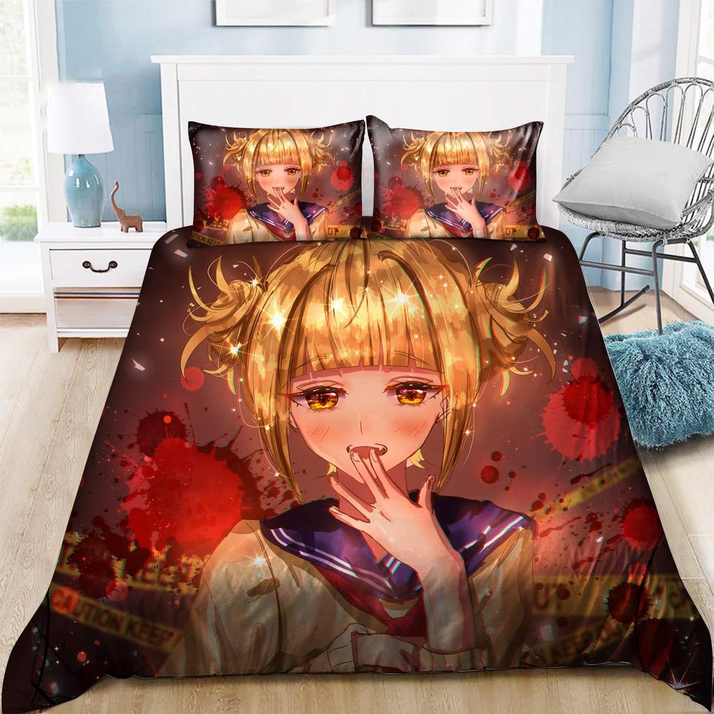 Cartoon Animation Characters Three-Piece Quilt Cover Digital Printing Bedding Set Bed Cover