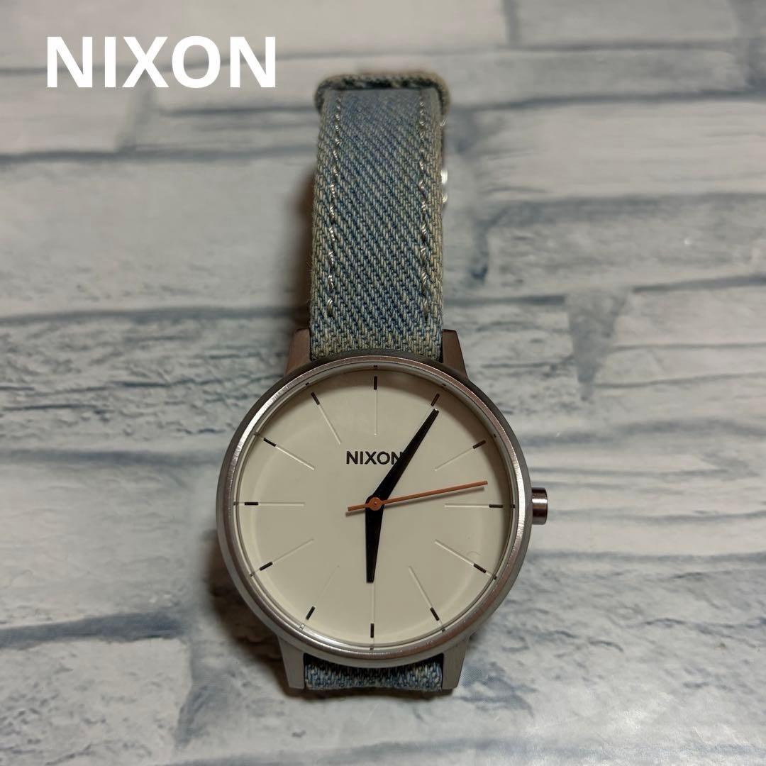 Used NIXON watch quartz watch denim belt