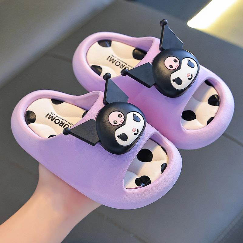 Cartoon Flip-flops for Boys and Girls - Cute and Slip-resistant New Style Home Shoes 24-25 фиолетовый