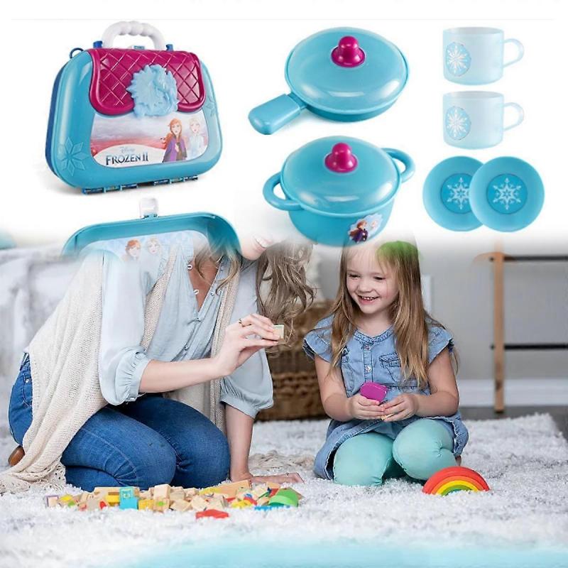 Frozen Princess Backpack Pretend To Play with Kitchen Utensils Tools Children's Toys