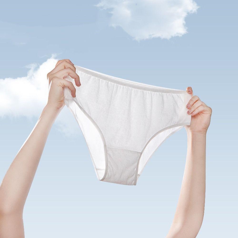 5/7Pcs Cotton Crotch Women's Disposable Panties Mid Waist Underwears for Women Women