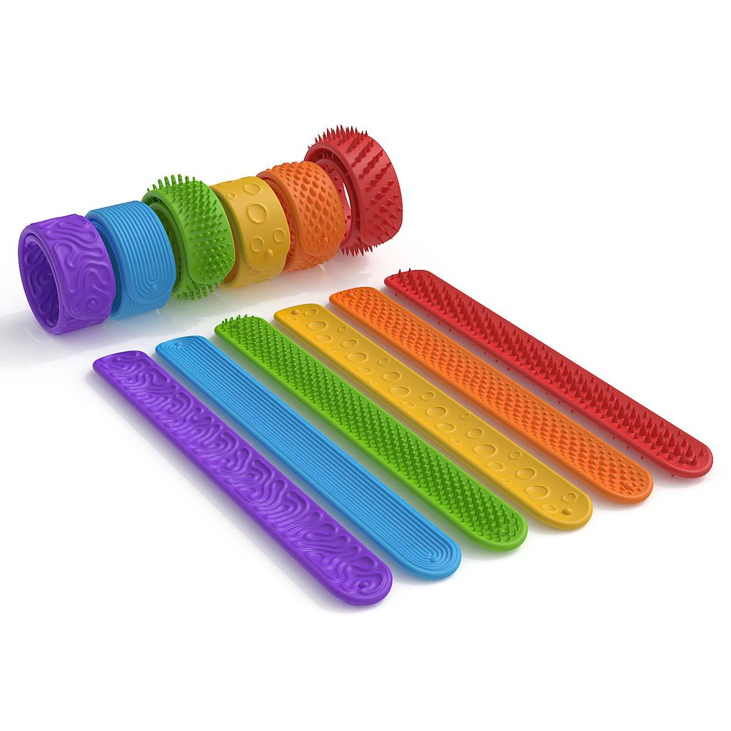 6 Pack Fidget Toys Slap Bracelets Textured Silicone Sensory Toys For Kids Autism Calming Sensory Toy For Special Needs Fidgets