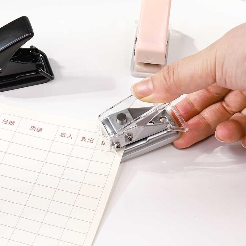 1pcs Mini Light Color Hole Punch Manual Single Round for Punching Holes In Loose-Leaf Paper Office School