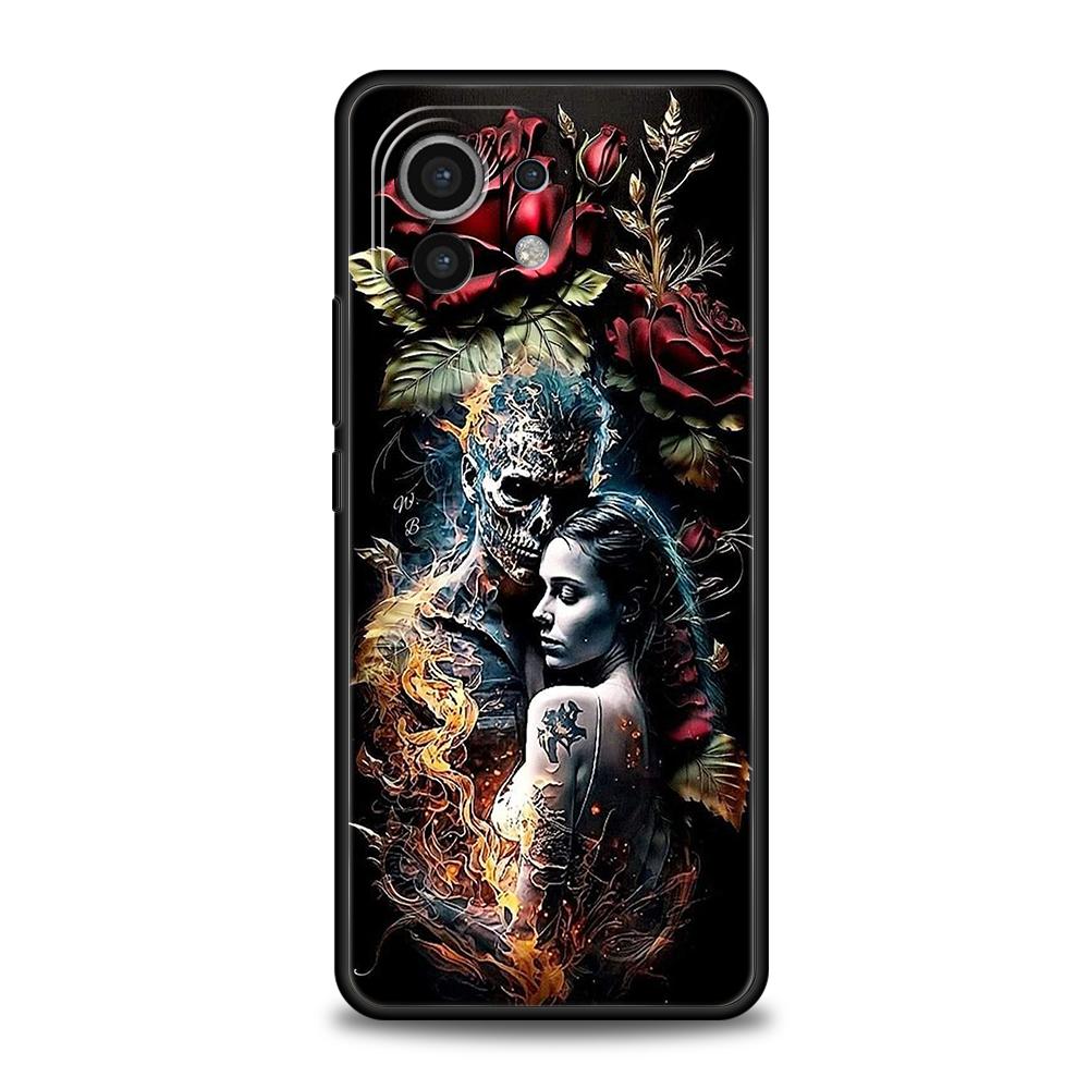 Love Skeleton Skull Phone Case Cover for Xiaomi Mi 15 14 13 12 11 Ultra 14T 13T 12T 11T 10T Pro Lite 5G Shockproof Silicone Capa
