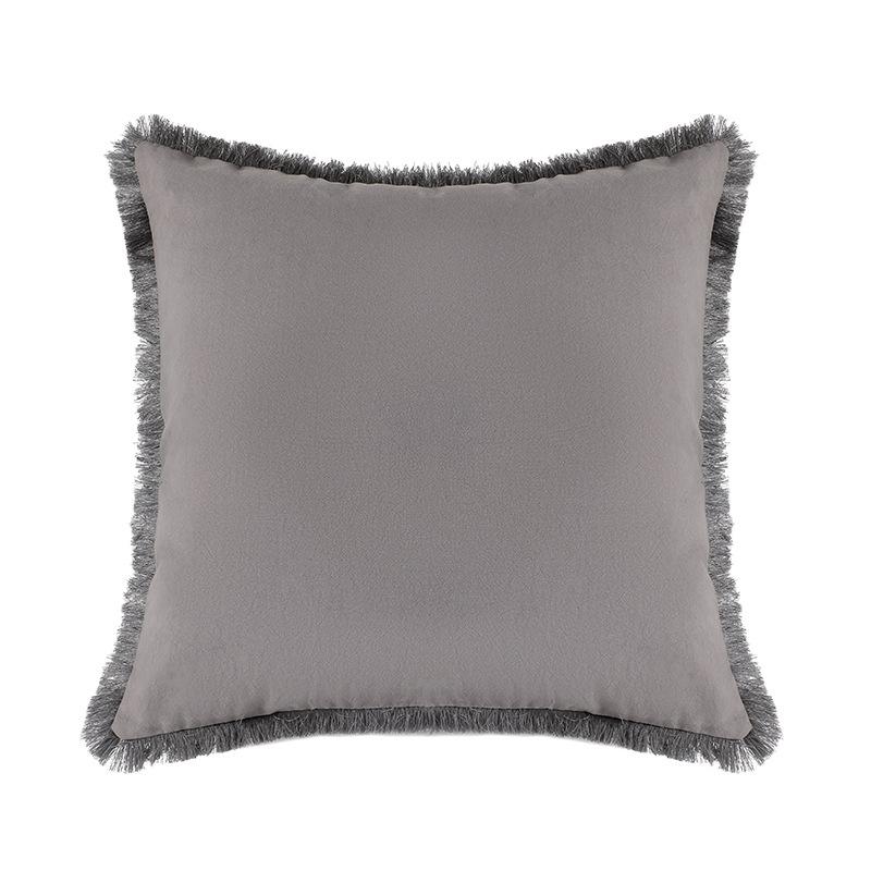 Modern Simple Sofa Cover Pillow Thickened Washed Cotton and Linen Tassel Living Room Bedroom Sofa Bedside Pillow Cover