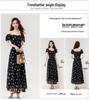 Women’s 2026 Summer Floral Midi Dress - French Waist-Cinched, Lace Trim, Square Neck