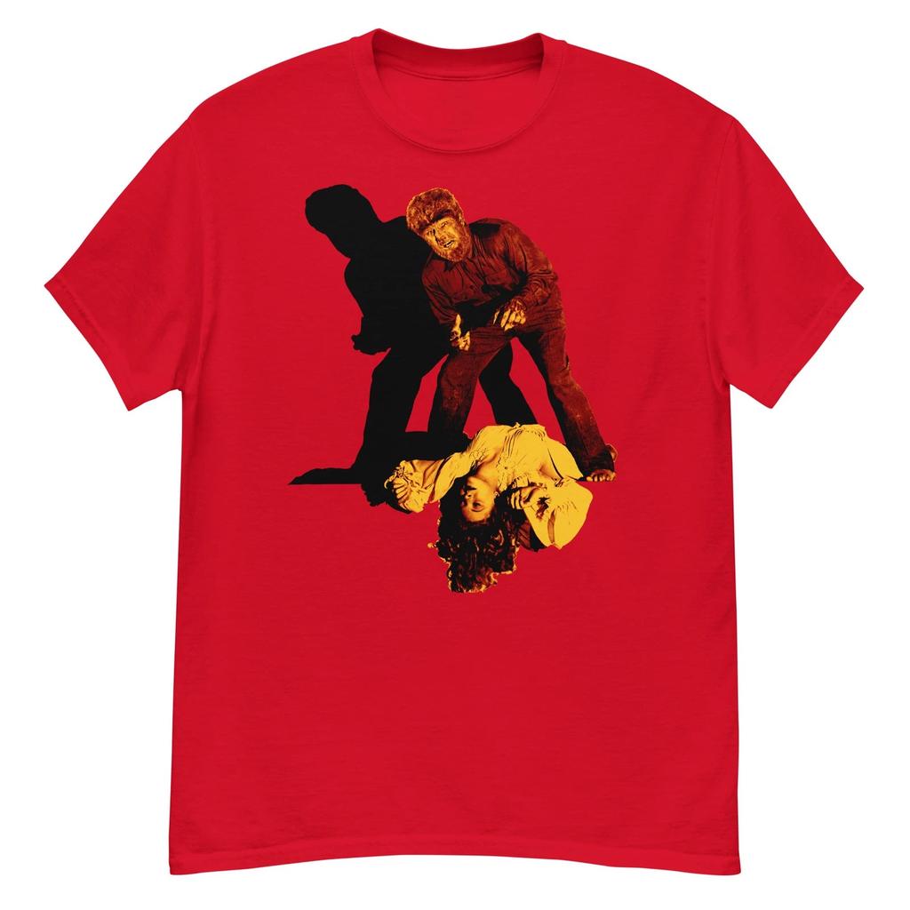 The Wolf Man Cult Horror Film Fan Art Red T-shirt