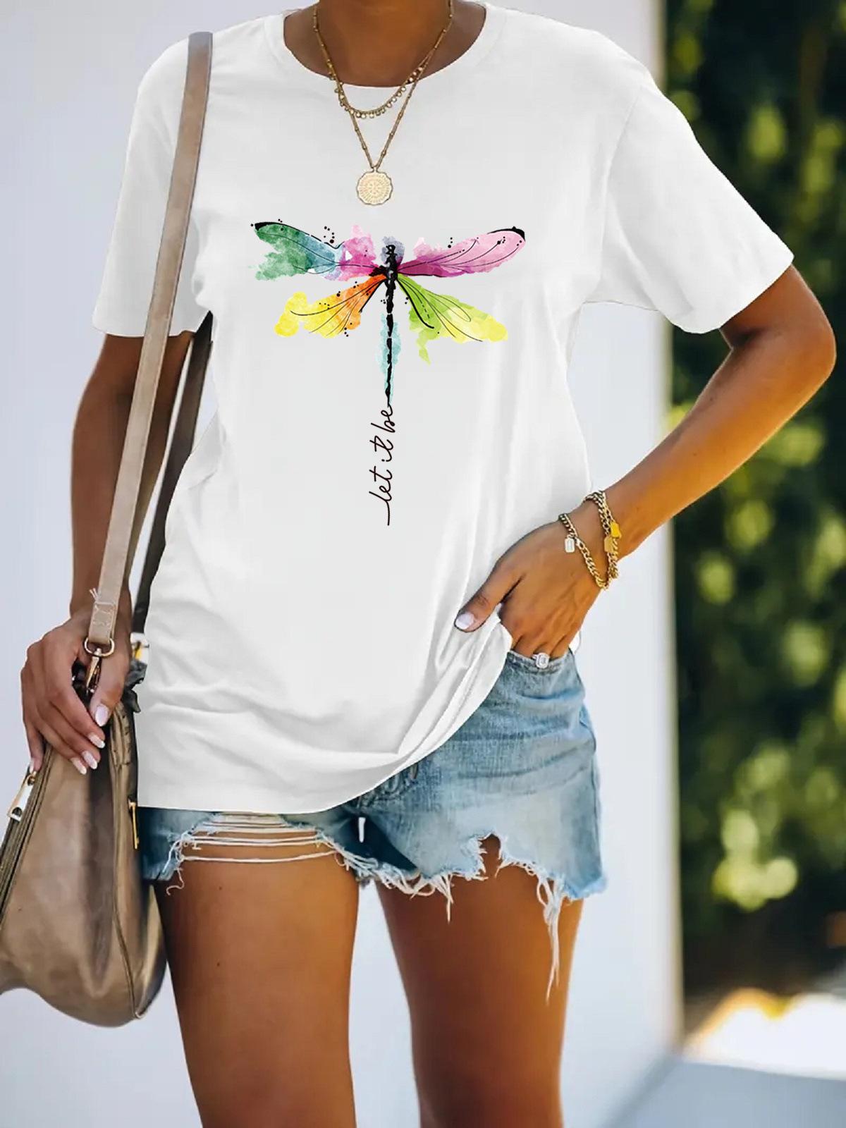 

Женский топ с коротким рукавом «Стрекоза» 2024 S белый