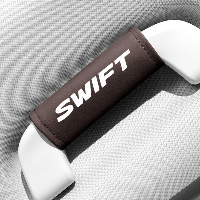 

1PC Leather Car Roof Armrest Pull Gloves Door Handle Protection Cover For Suzuki Swift 2016-2020 Car Accessories
