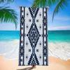 Colorful Tribal Stripe Beach Towel - Super Absorbent Quick Dry Microfiber, Boho Geometric Pattern Blanket for Picnic & Outdoor