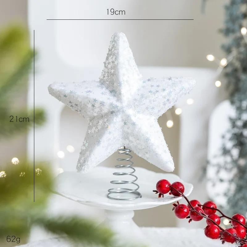 Błyszcząca Gwiazda Choinkowa z Pianki Topper Gwiazda na Szczyt Choinki Dekoracja Unikalna Sztuka Żelazna Wisząca Ozdoba Choinkowa DIY Party Wisior