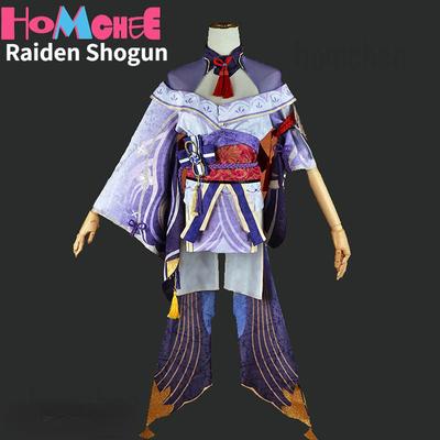 Raiden Shogun Cosplay Anime Παιχνίδι Genshin Impact Κοστούμι Ρούχα Baal Φόρεμα Κεφαλόδεμα Raiden Ei Cosplay Γυναικείο