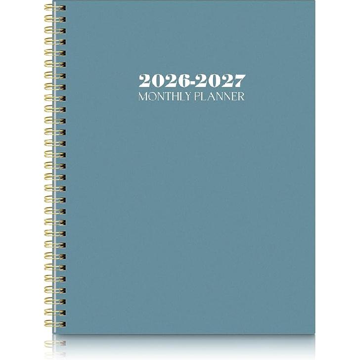 SKYDUE Monthly Planner 2026-2027, 24 Months Calendar Planner 2026-2027, 7.5" x 10" B5 Planner, Twin-wire Spiral Bound, Durable Waterproof Cover,