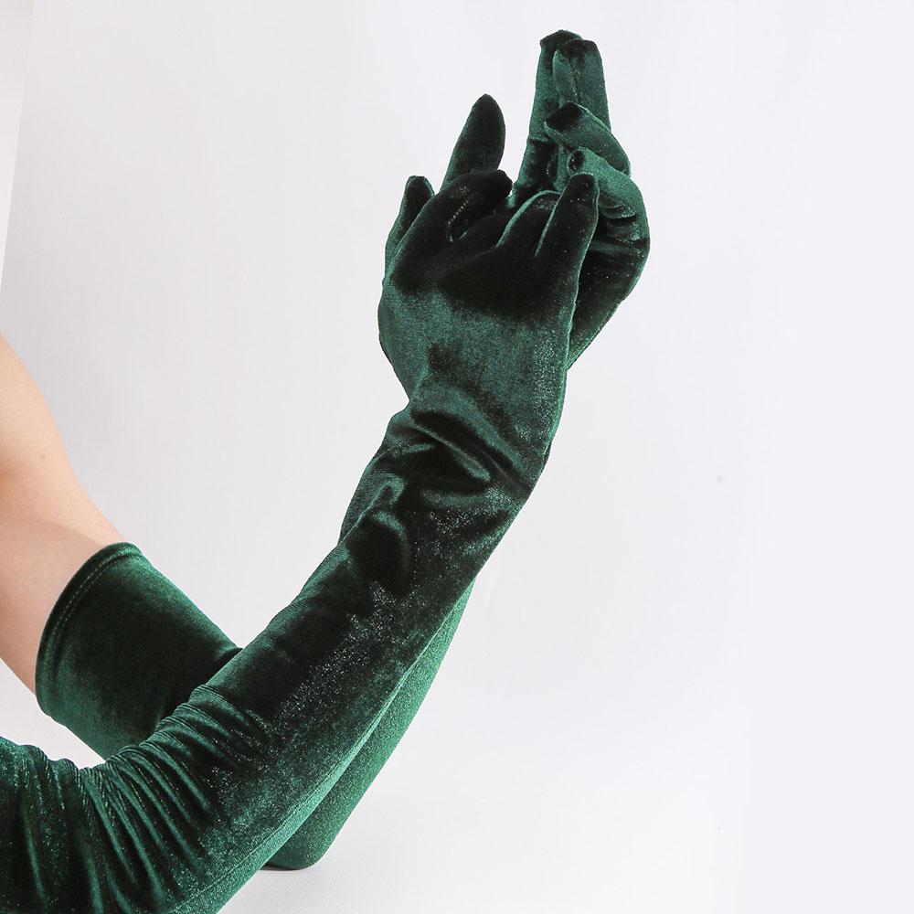 

53Cm French Vintage Gloves Velvet Sleeve Covers For Wedding Dresses Hepburn Style Princess Birthday Party High-End Sensation One Size