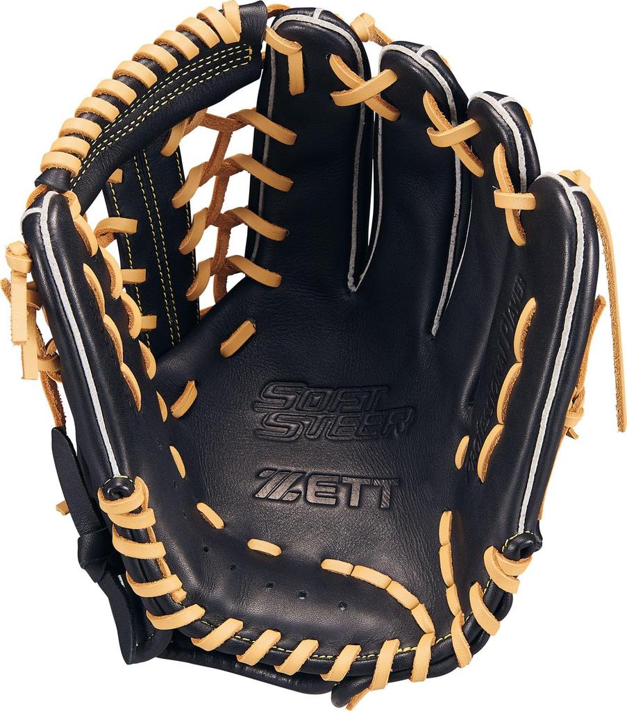 ZETT Soft Steer Baseball Black X Pastel Brown Size BRGB35530F Glove, All-Around, Left-Handed Throw, (1932), 5,