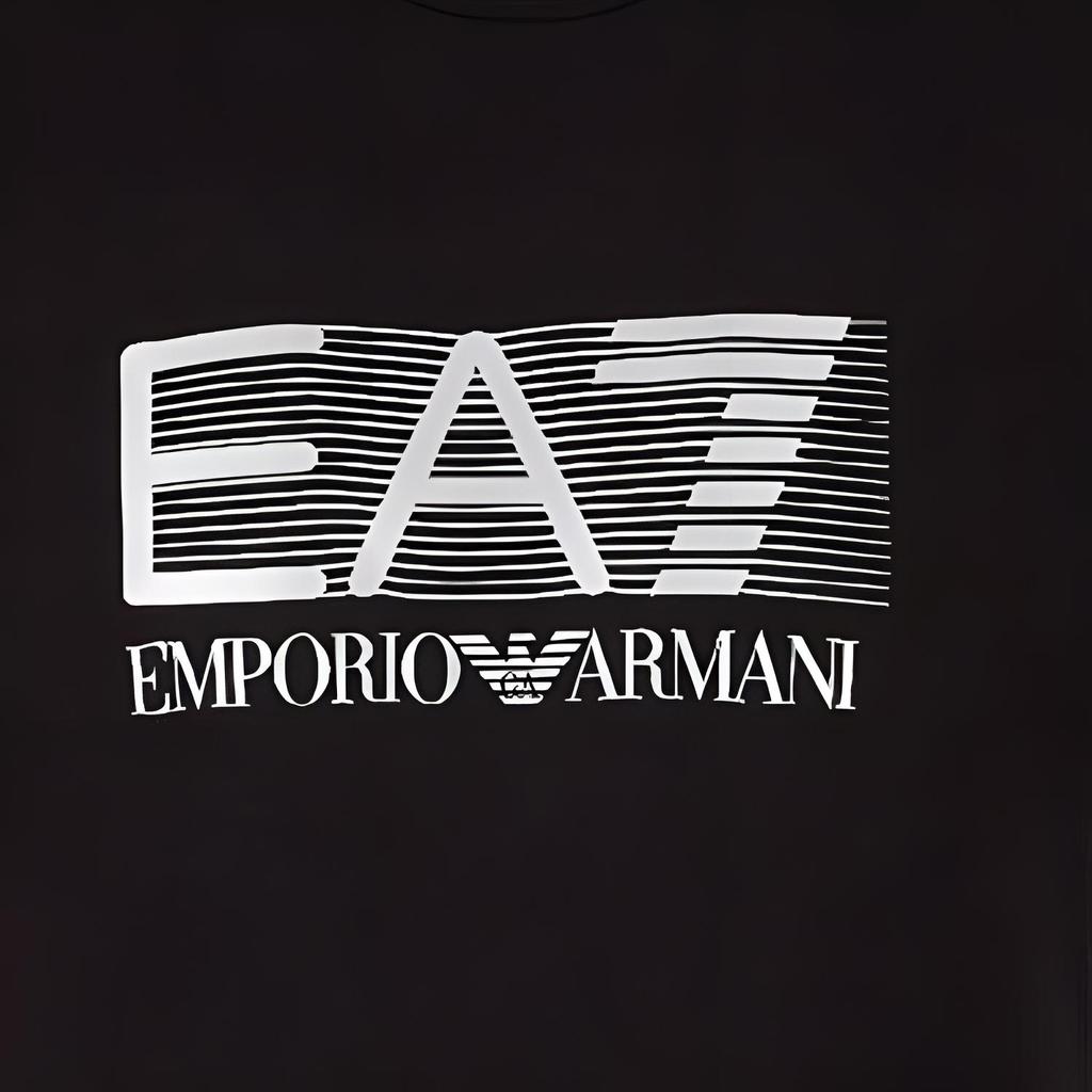 Emporio Armani FW22 Letter Print Crew Neck Short Sleeve T-Shirt Men Tops Black 6LPT62-PJ03Z-0200