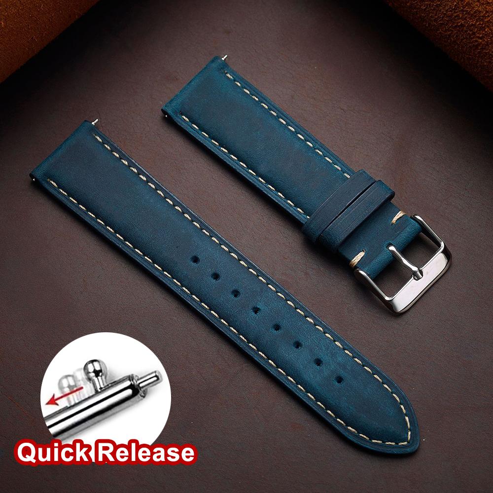 

Ремешок для часов из воловьей кожи 14 мм 16 мм 18 мм 20 мм 22 мм 24 мм Ретро Темно-коричневый Быстросъемный Ремешок для часов для Samsung Galaxy Watch 8/7/6/5/4 20mm