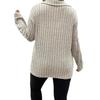 Suéter holgado con solapa en V y manga larga con rayas en las axilas para mujer, de talla grande, de color liso, para otoño e invierno