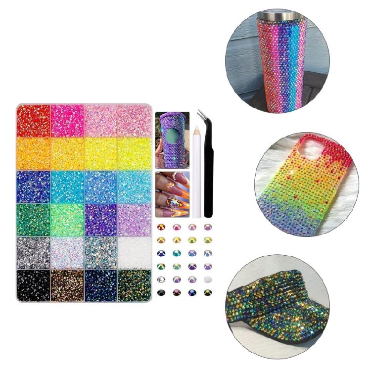 Fashion Art Rhinestones Set With 6 Different Styles Temperature Resistant Flat Back Items For Fabric Projects