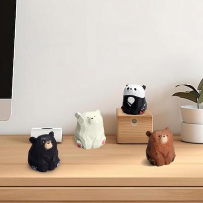 Wooden Bear Figurine Miniature Bear Statue Rustic Animal Tabletop Ornament
