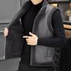 Herren Herbst Winter Mode Stehkragen Lammwolle Weste Männlich Dick Warm Ärmellose Mäntel Herren Schlank Taschen Weste A52