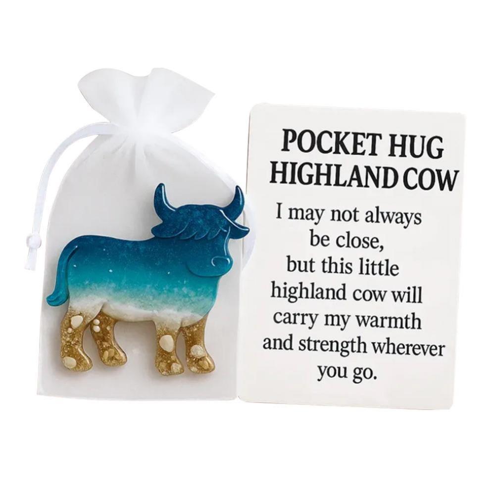 Positive Card Pocket Hug Gifts Miniature Figurine Inspirational Card  for Thoughtful Gift