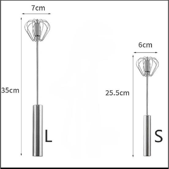 Semi Automatic Mixer Whisk Egg Beater Stainless Steel Manual Hand Mixer Self-Turning Cream Utensils Kitchen Mixer Egg ToolsMakeup
