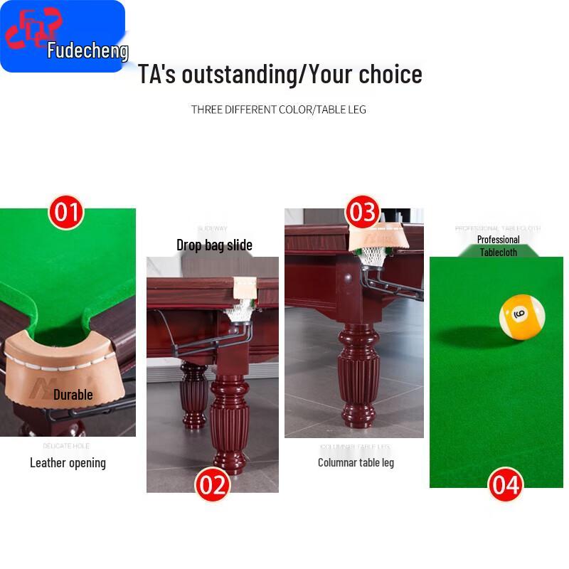 Fudecheng 9-Foot Standard 8-Ball Billiard Table