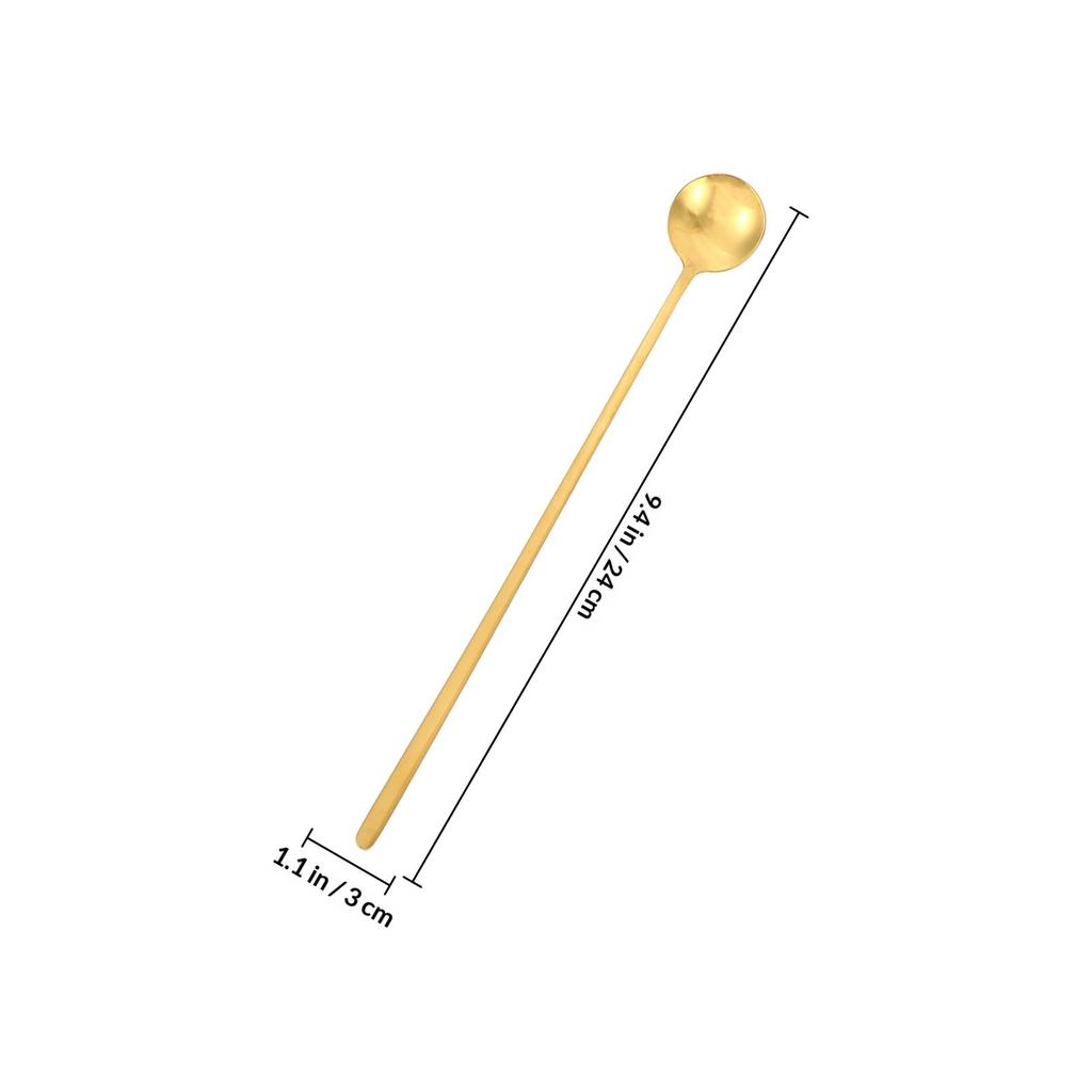 2Pcs Premium Stainless Steel Coffee Spoons Long Handle Dessert Spoons for Bar Home Party Ice Cream Drink Mixing Tools