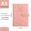 A5 Thickened Soft Leather Notebook with Deer Head Buckle – Elegant Business & Study Journal.