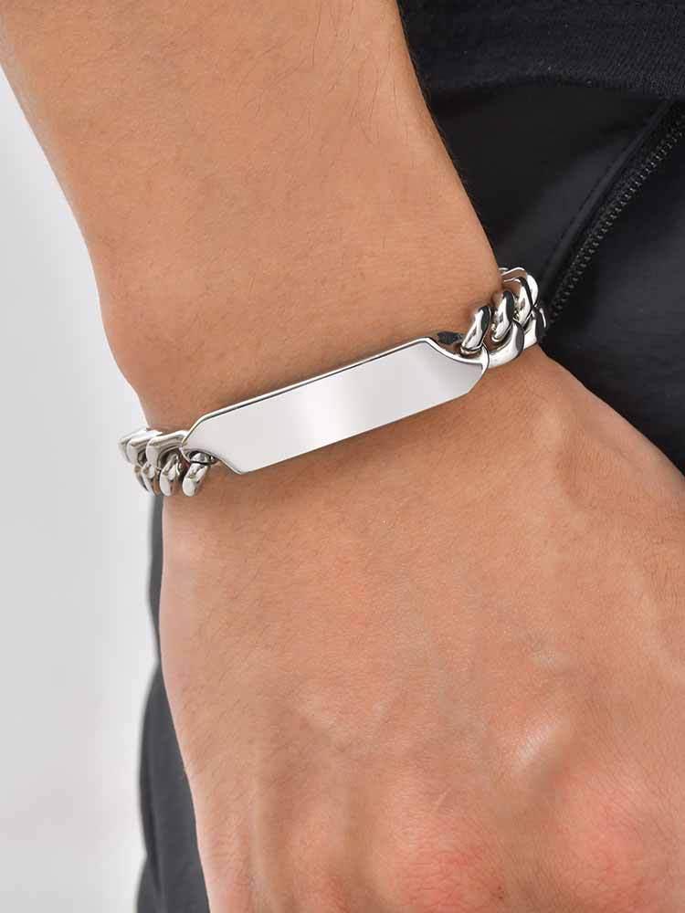 Heren RVS Cubaanse Schakel Retro Punk Armband BR-2796