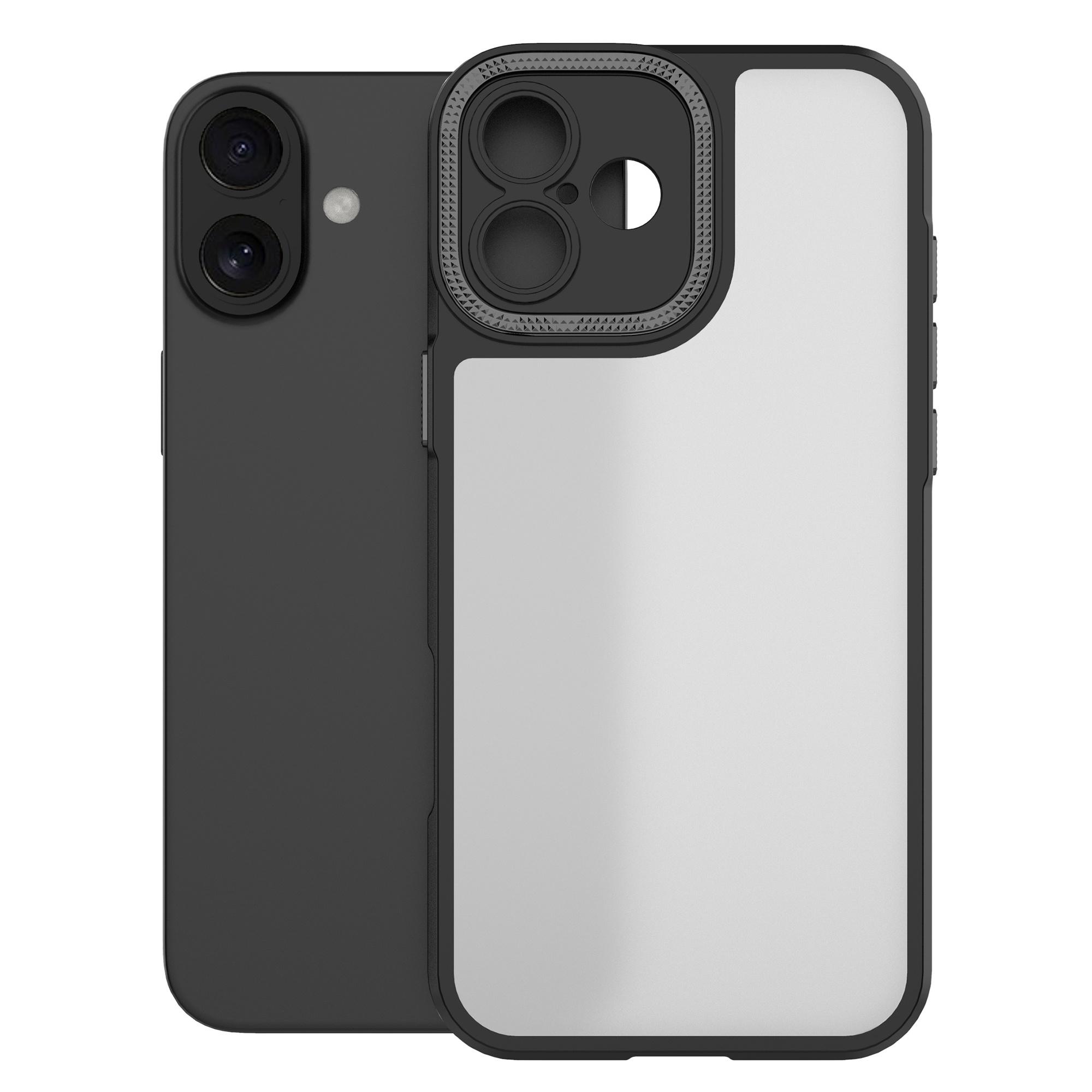 

For iPhone 16 Case Matte Anti-Fingerprint PC+TPU Phone Back Cover