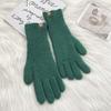 Warm Knitted Acrylic Fingerless Gloves Women Winter Touchscreen Compatible Solid Color Korean Style