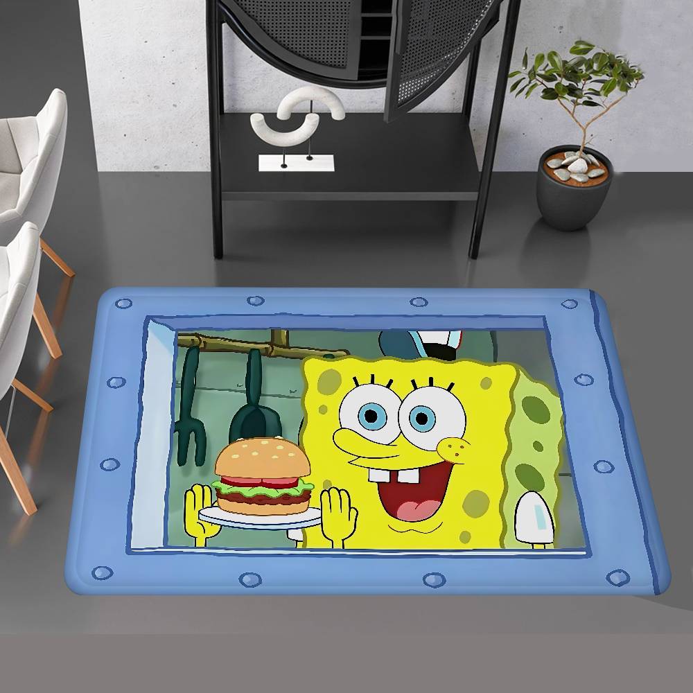 Children Animation S-Spongebob Kitchen Mat Kids Room Bedroom Decoration Balcony Anti-Slip Doormat Living Room Alfombra