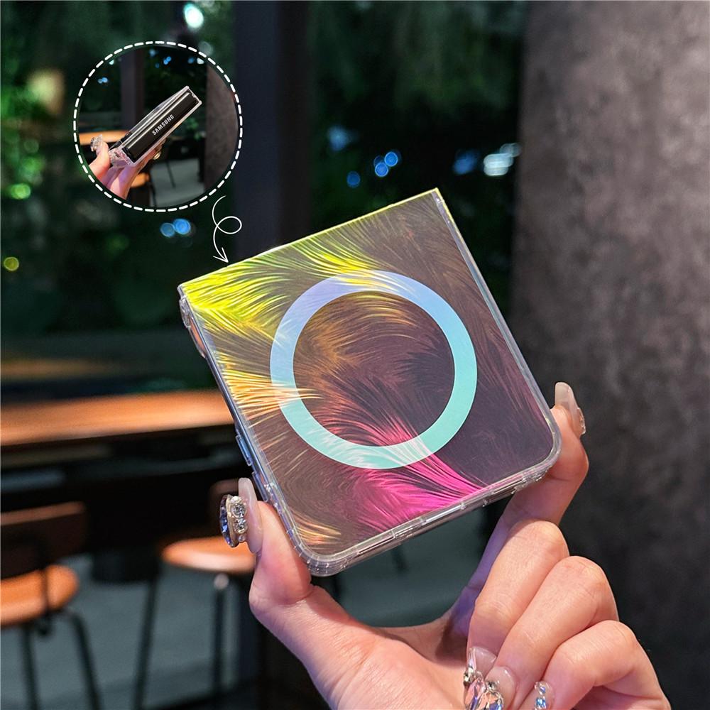 Samsung Galaxy Z Flip7 Gradient Case, Feather Color-Plated, 5th Gen Magnetic Folding Cover