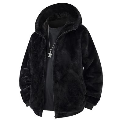New Solid Color Men's Jacket and Cardigan Casual and Fashionable Windproof Two-open Fleece Plus