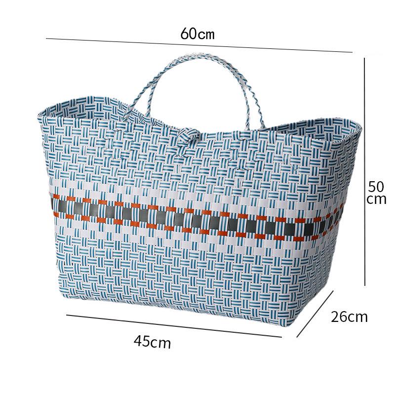 Vietnamese Large Imitation Rattan Handled Storage and Grocery Basket
