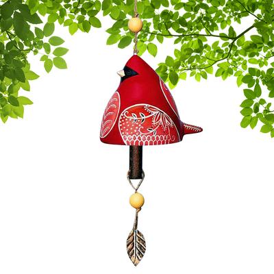 Cute Wind Bell Hanging Ornaments Bird Bell Chimes Hanging Rustic Wind Chime for Wall Window Door Housewarming Gift