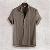 Moda Uomo 2026 Camicie Casual a Maniche Corte in Lino Oversize Larghe