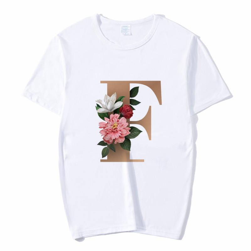 Summer A To Z 26 Alphabet Print Tshirt Cartoon Tees Women Streetwear Funny Casual T