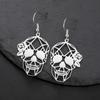 My Shape Gothic Skull Bone Earrings Stainless Steel Dangle Earrings Skeleton Hanging Earrings Cocktail Party Halloween Jewelry