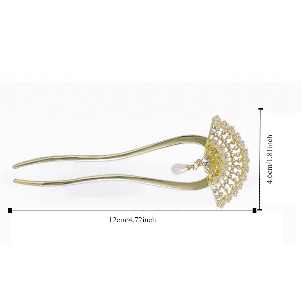 Elegant Pearl Tassel Hair Stick Vintage Chinese Hair Clip Chinese Style U Shape Hair Fork  Hanfu